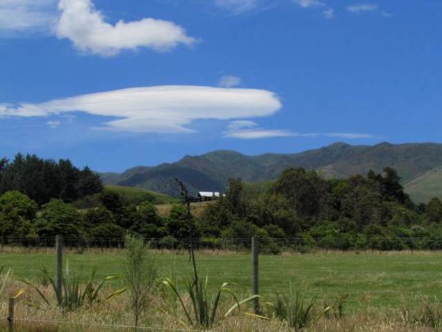 View over Tararuas from barn
