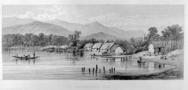Lake Horowhenua 1877 Barraud