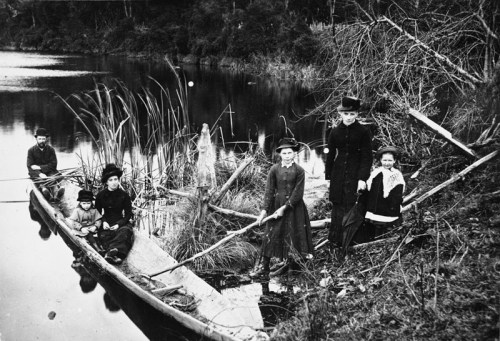 Canoeing at Awapuni Lagoon 1890