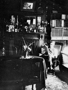 A "selfie" of Charles E Wildbore in his drawing room, c 1910. Palmerston North City Library, ID 2007N_Pi342_PEO_0378